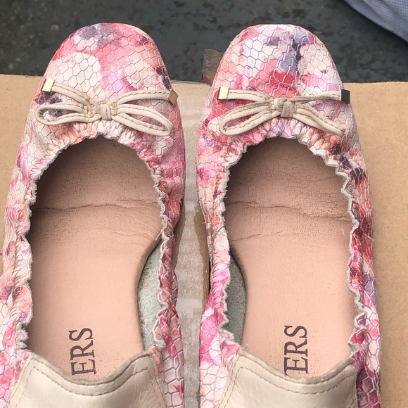 Paver Womens Pink Purple Sneak Skin Printed ballet slip on shoes Size 38/7US - Picture 9 of 13